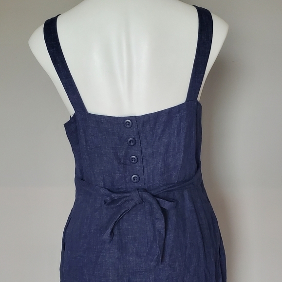 Nordstrom 100% Linen Midi Dress Size 8 - Picture 7 of 9